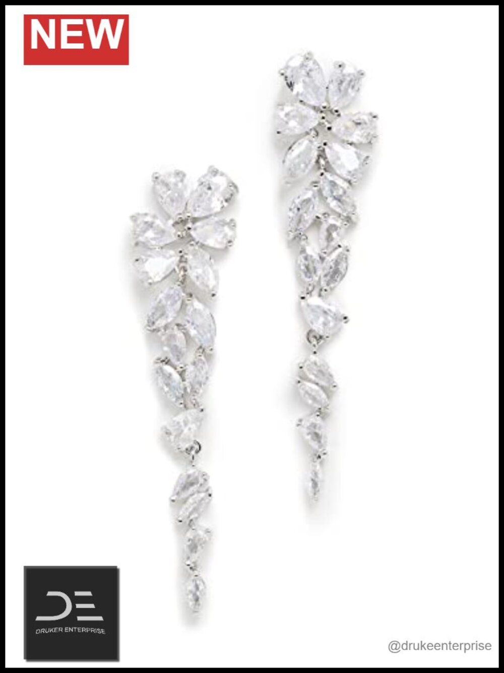Sterling Silver Drop Dangle Earrings with Cubic Zirconia